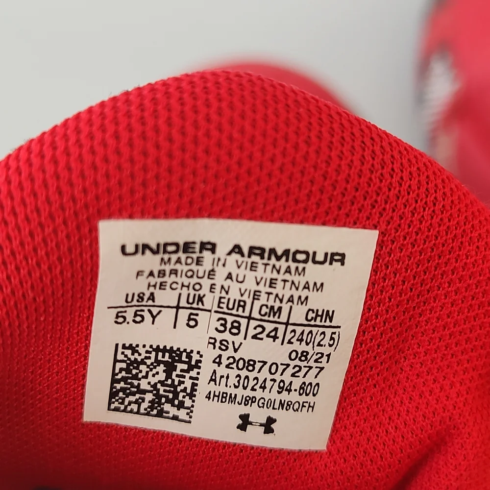 Under Armour Red and Black Athletic Shoes Boys